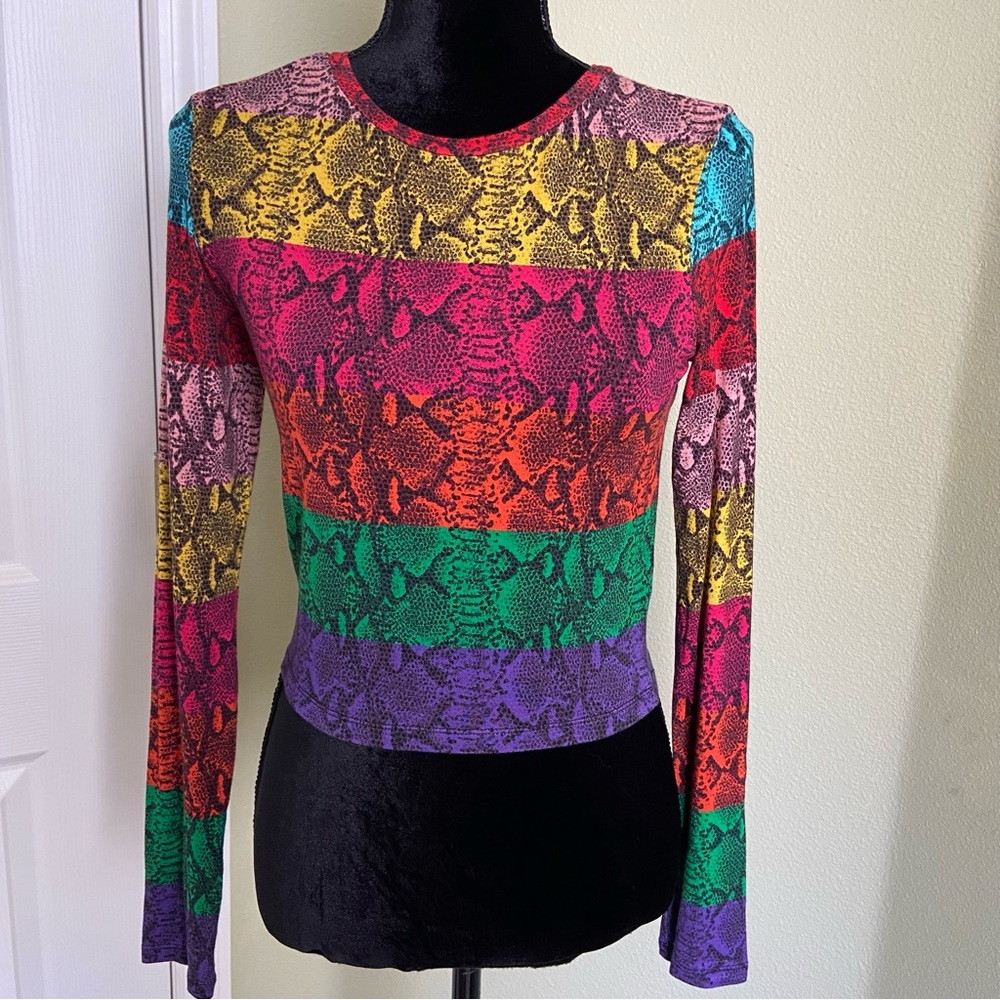 Alice + Olivia Multicolor Snake Print Top